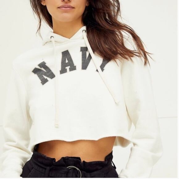 Free People Tops - Free People Retro Brand NAVY Hoodie XL NWT